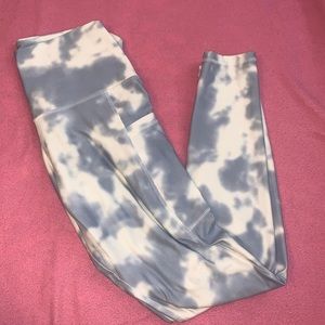 Ti-dye blue leggings worn 3 times still like new